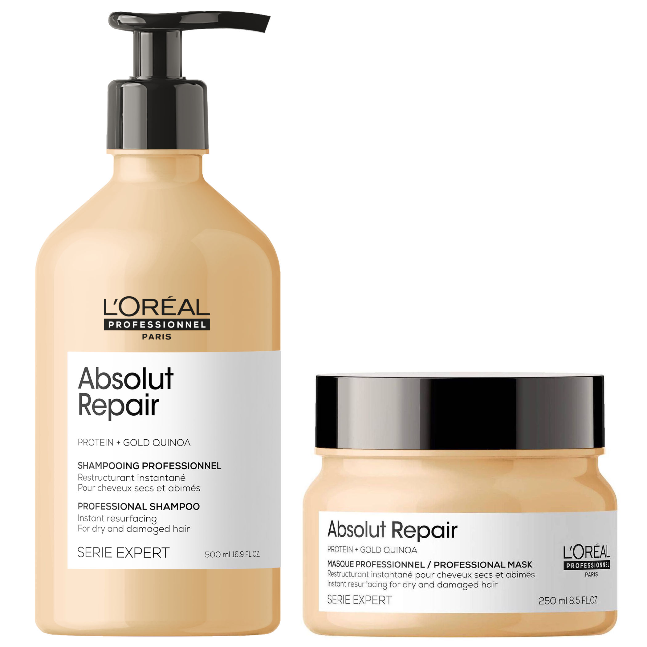 Pack Loreal Absolut Repair Shampoo 500ml Y Máscara 250ml Essenz 2781